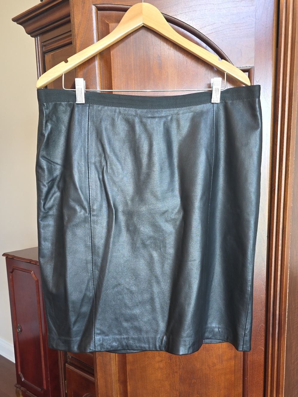 Jaclyn Smith Leather Pencil Skirt 16